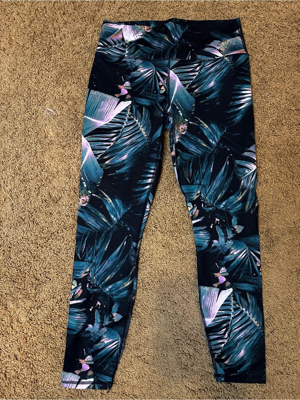Tropical Leaf Print Leggings
